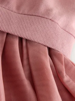 smALLSAINTS Mid Pink Amphia Flocked Logo Sweat Mock Dress