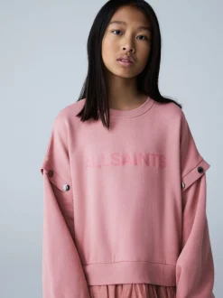smALLSAINTS Mid Pink Amphia Flocked Logo Sweat Mock Dress