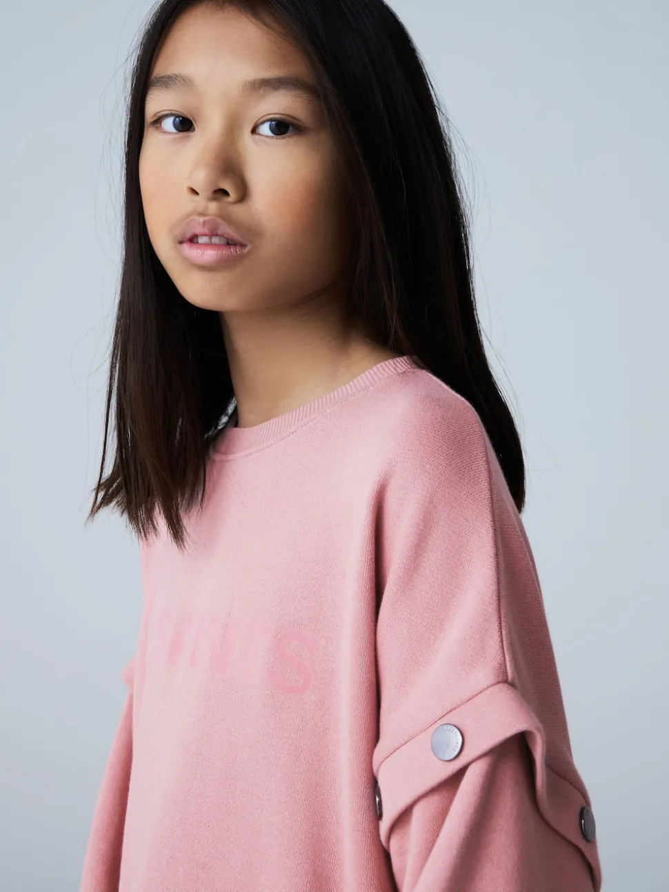 smALLSAINTS Mid Pink Amphia Flocked Logo Sweat Mock Dress