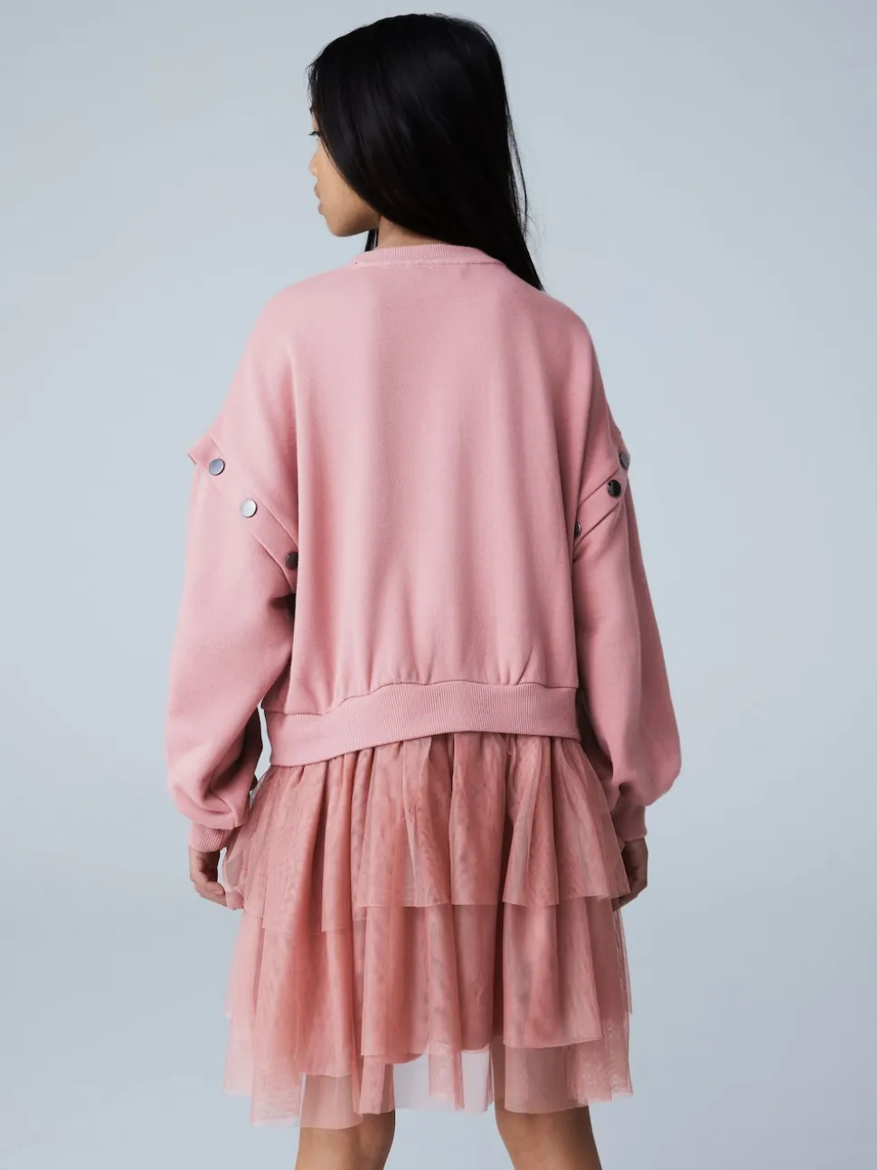 smALLSAINTS Mid Pink Amphia Flocked Logo Sweat Mock Dress