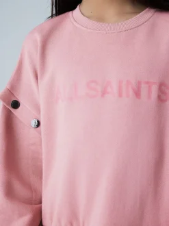 smALLSAINTS Mid Pink Amphia Flocked Logo Sweat Mock Dress