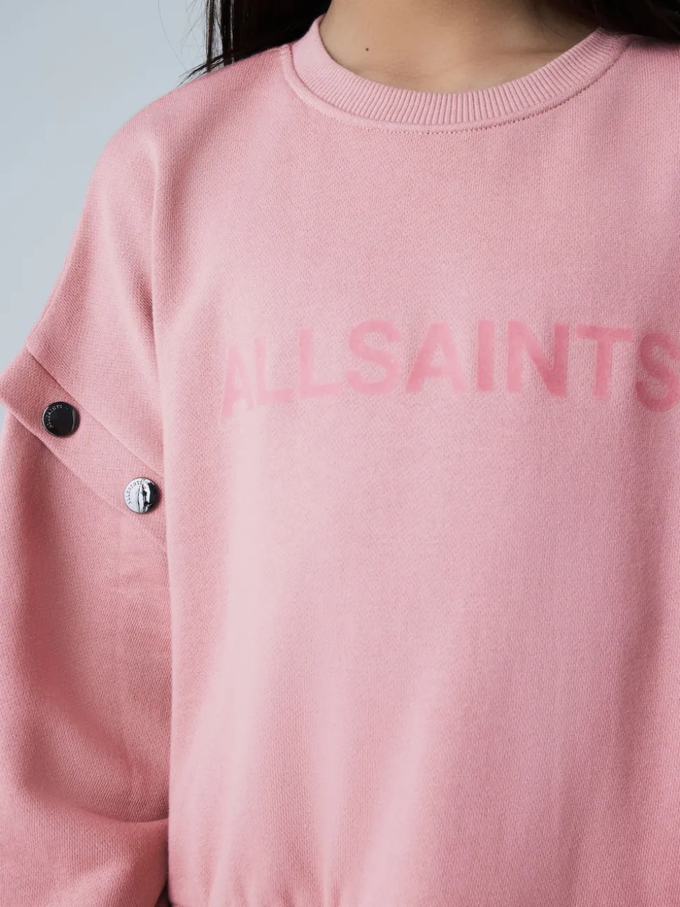 smALLSAINTS Mid Pink Amphia Flocked Logo Sweat Mock Dress