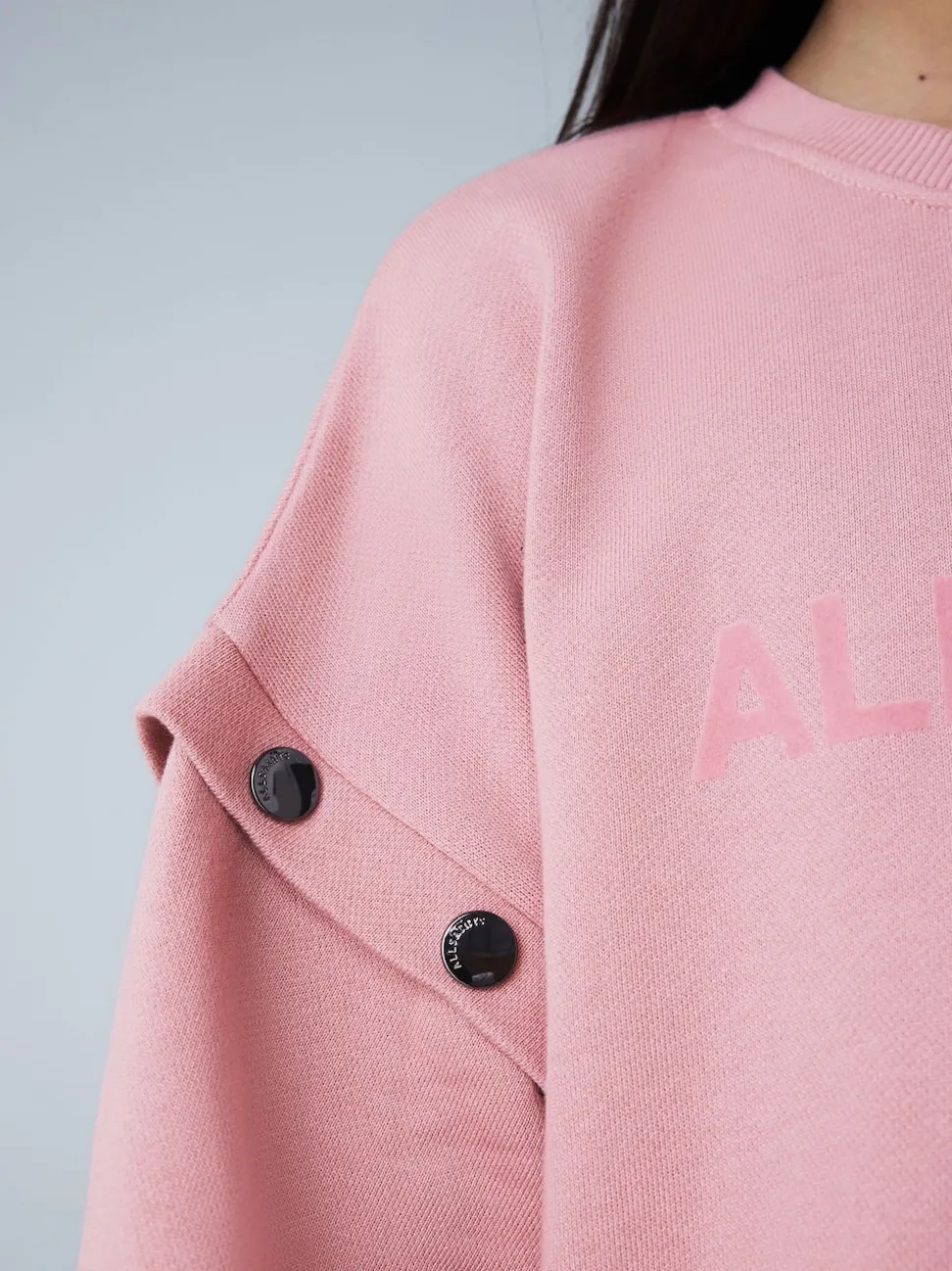 smALLSAINTS Mid Pink Amphia Flocked Logo Sweat Mock Dress