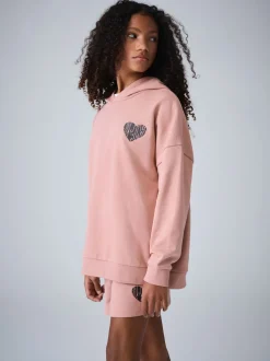 smALLSAINTS Mid Pink Lover Hoodie and Sweat Shorts Set