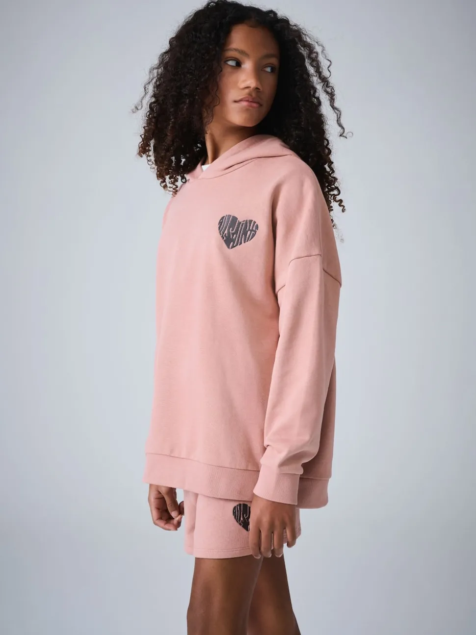 smALLSAINTS Mid Pink Lover Hoodie and Sweat Shorts Set
