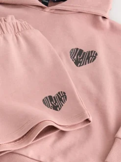 smALLSAINTS Mid Pink Lover Hoodie and Sweat Shorts Set