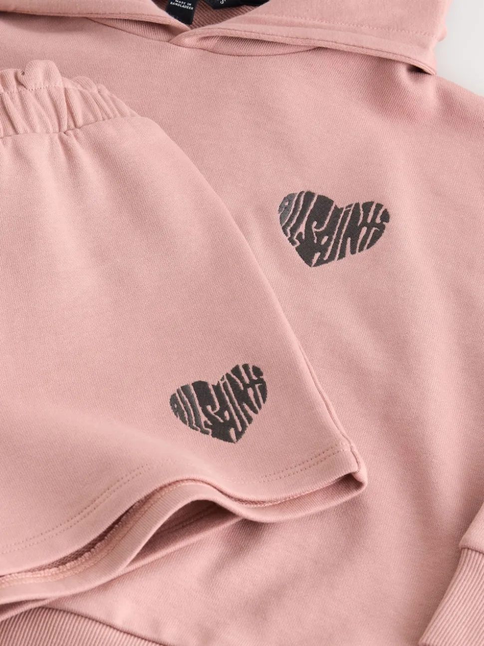 smALLSAINTS Mid Pink Lover Hoodie and Sweat Shorts Set