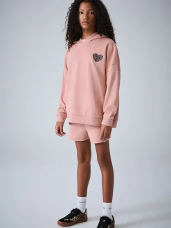smALLSAINTS Mid Pink Lover Hoodie and Sweat Shorts Set
