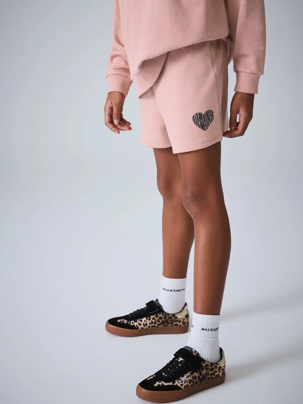 smALLSAINTS Mid Pink Lover Hoodie and Sweat Shorts Set