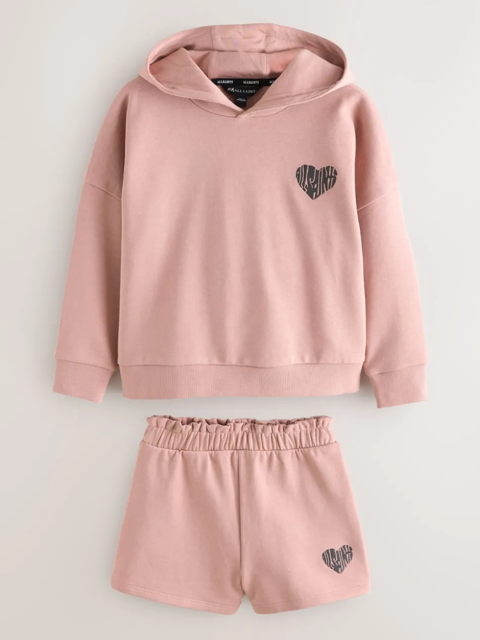 smALLSAINTS Mid Pink Lover Hoodie and Sweat Shorts Set