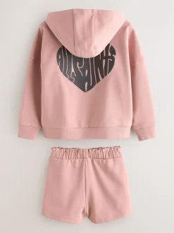 smALLSAINTS Mid Pink Lover Hoodie and Sweat Shorts Set