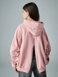 smALLSAINTS Mid Pink Oversized Dana Zip Hoodie