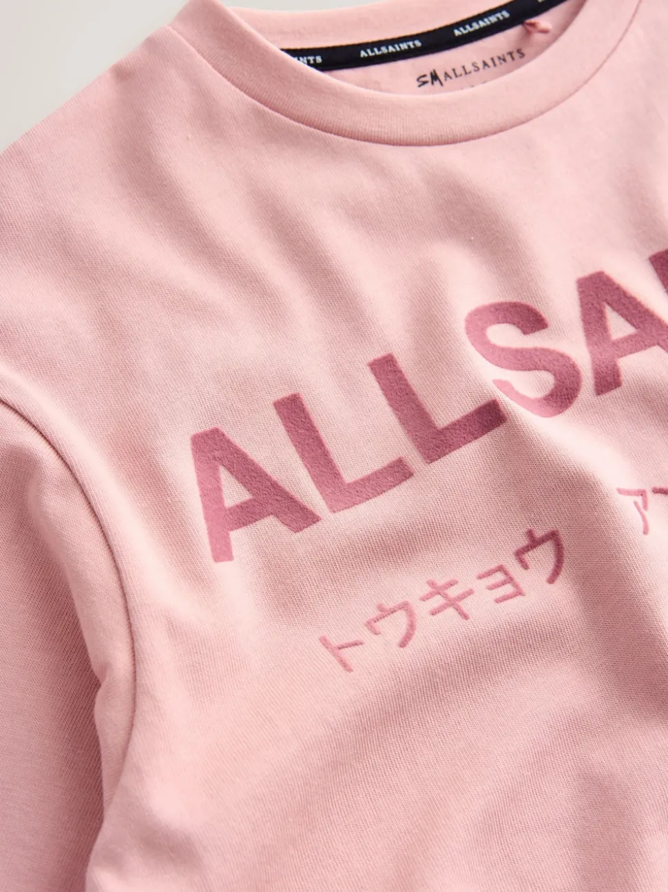 smALLSAINTS Mid Pink Oversized Girls Underground Crew T-Shirt