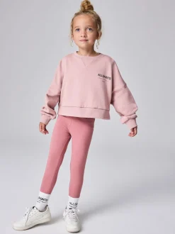 smALLSAINTS Mid Pink Underground Cropped Sweatshirt and Legging Set