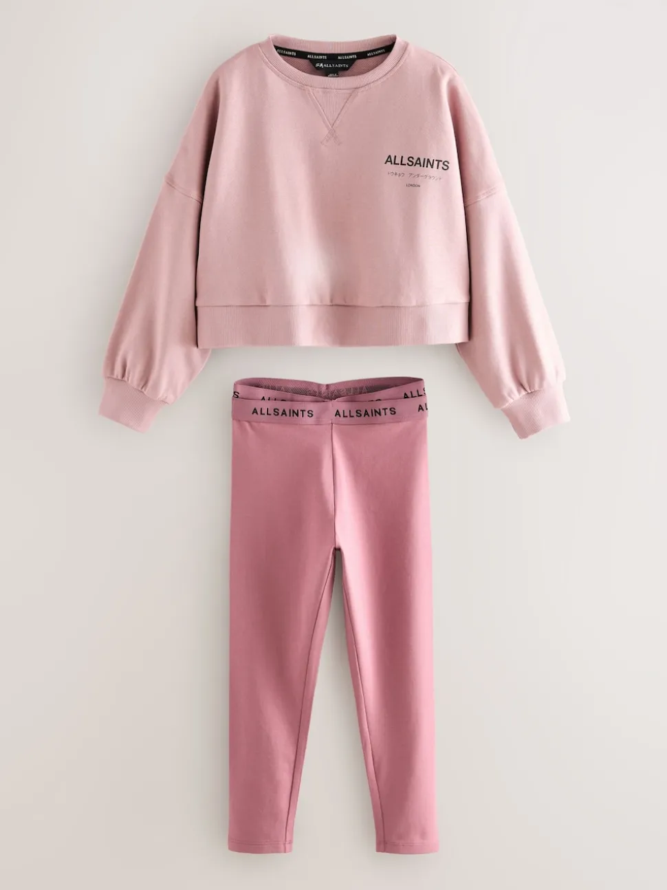 smALLSAINTS Mid Pink Underground Cropped Sweatshirt and Legging Set