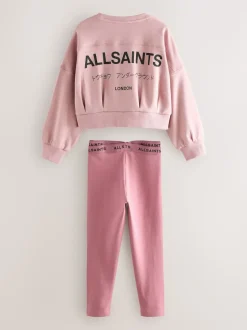 smALLSAINTS Mid Pink Underground Cropped Sweatshirt and Legging Set