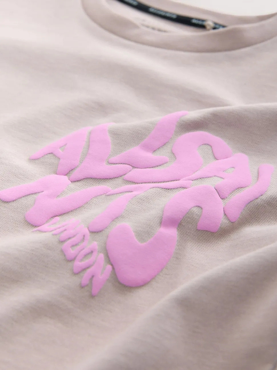 smALLSAINTS Neutral Girls Oversized Orlando Logo Crew 100% Cotton T-Shirt