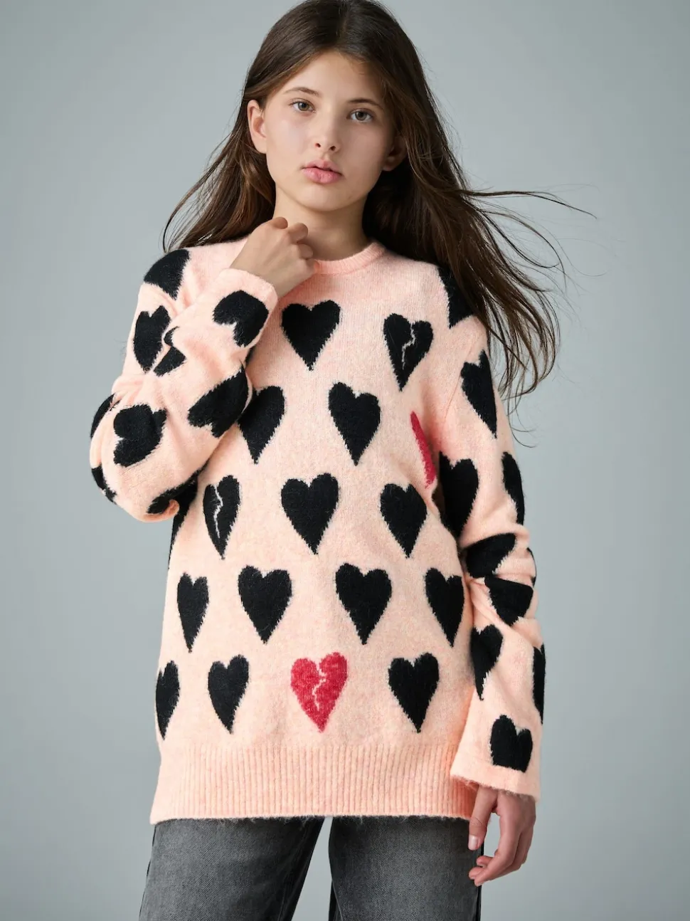 smALLSAINTS Pink Amore Heart Knitted Jumper