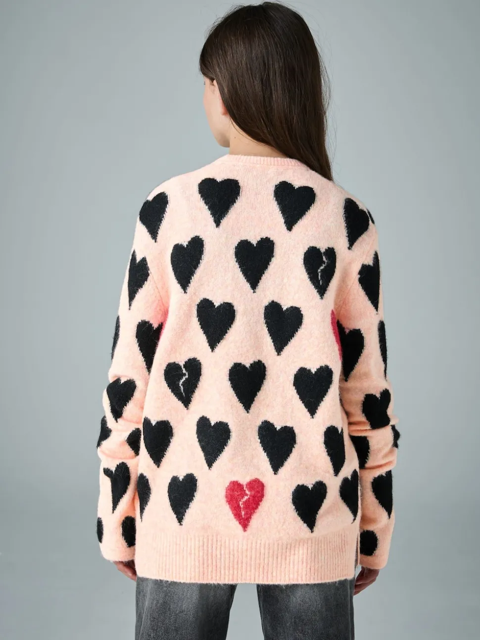 smALLSAINTS Pink Amore Heart Knitted Jumper