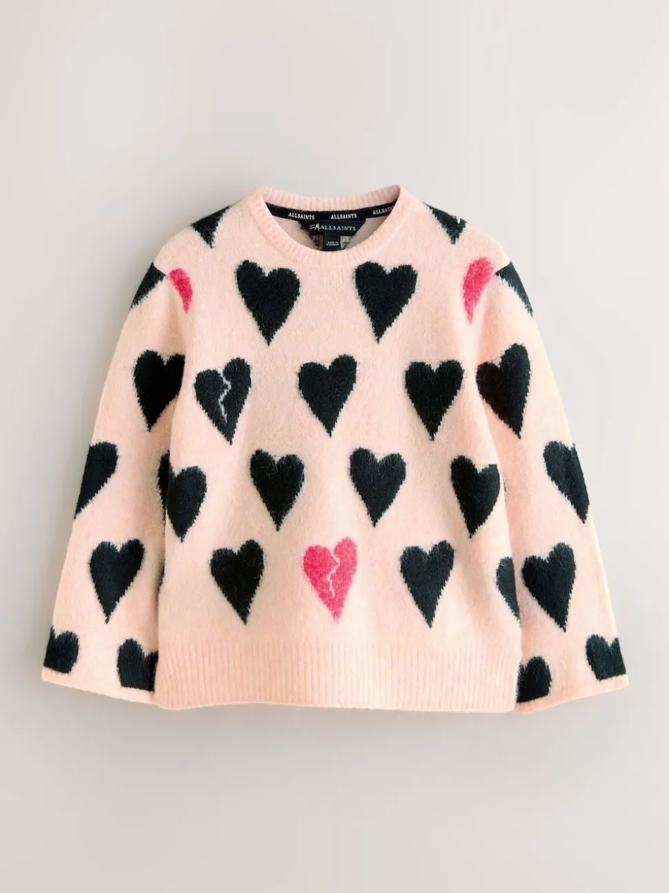 smALLSAINTS Pink Amore Heart Knitted Jumper
