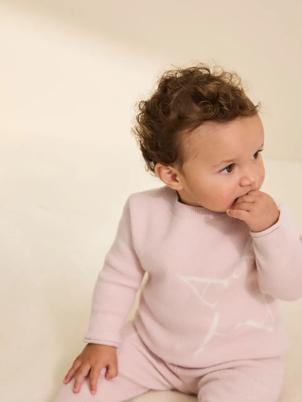 smALLSAINTS Pink Knitted Top and Joggers Baby Girls Set
