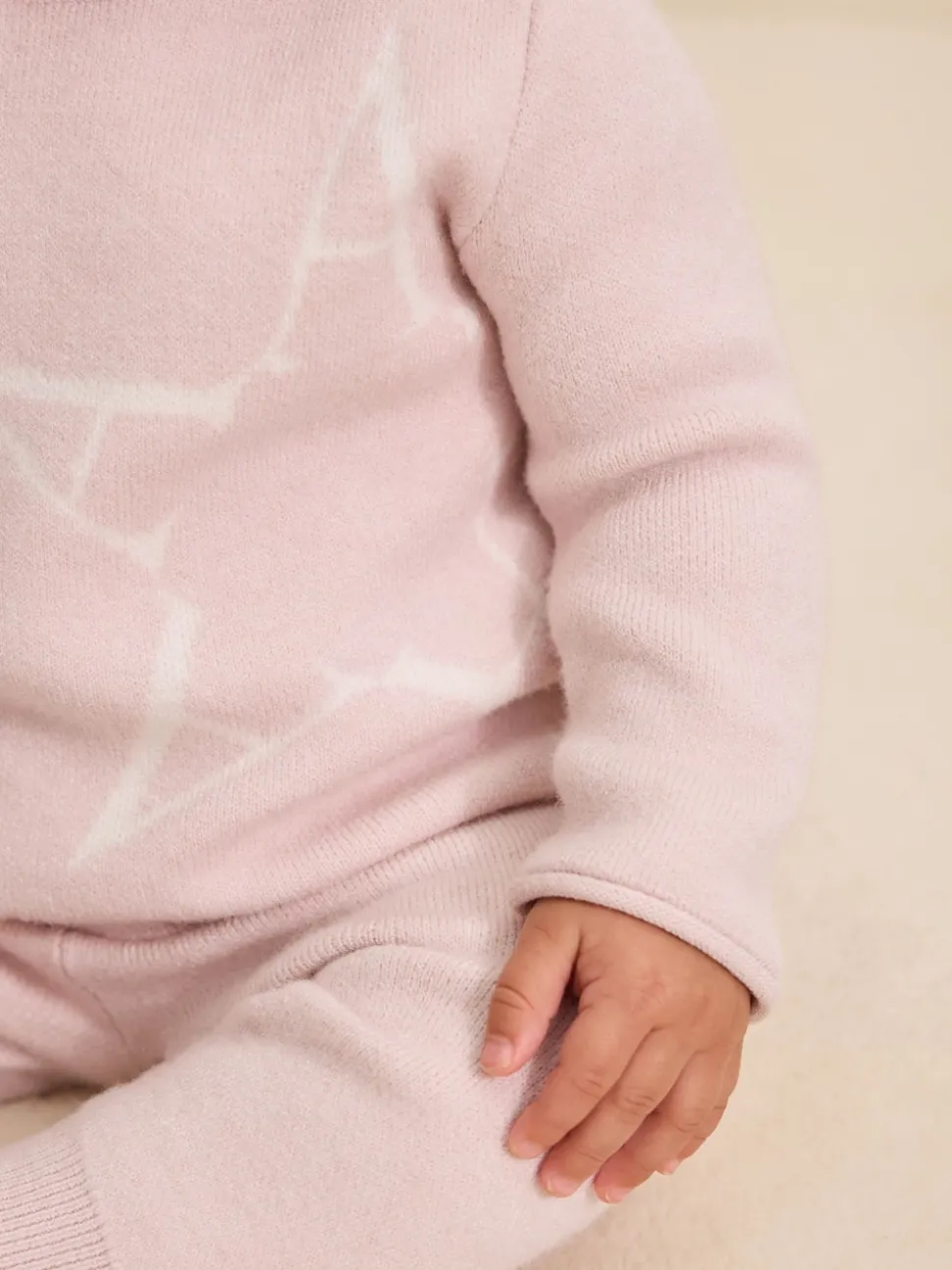 smALLSAINTS Pink Knitted Top and Joggers Baby Girls Set