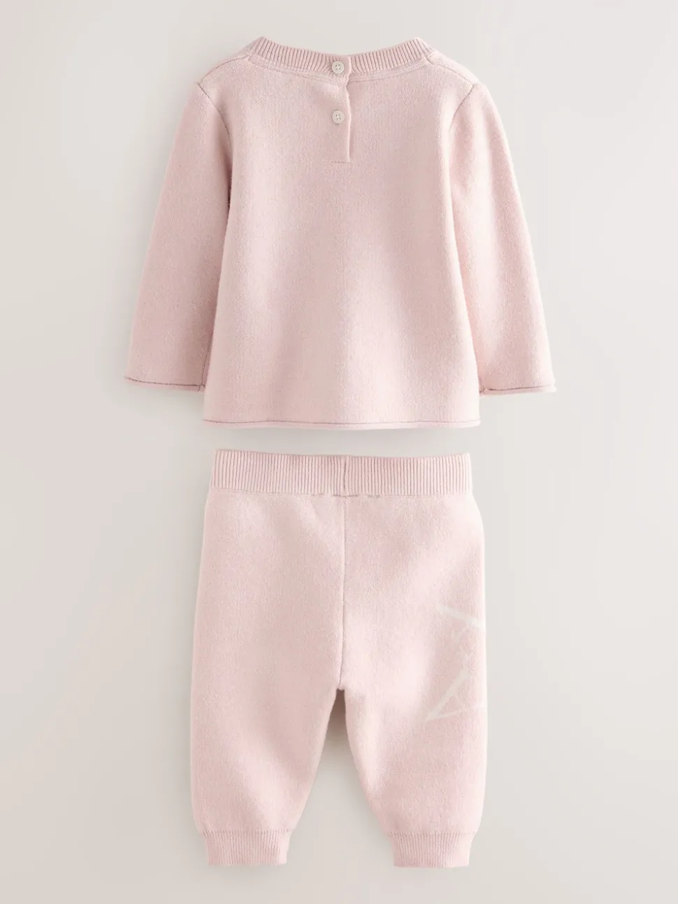 smALLSAINTS Pink Knitted Top and Joggers Baby Girls Set