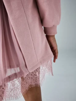 smALLSAINTS Pink Lee Lace Younger Girls Sweat Dress