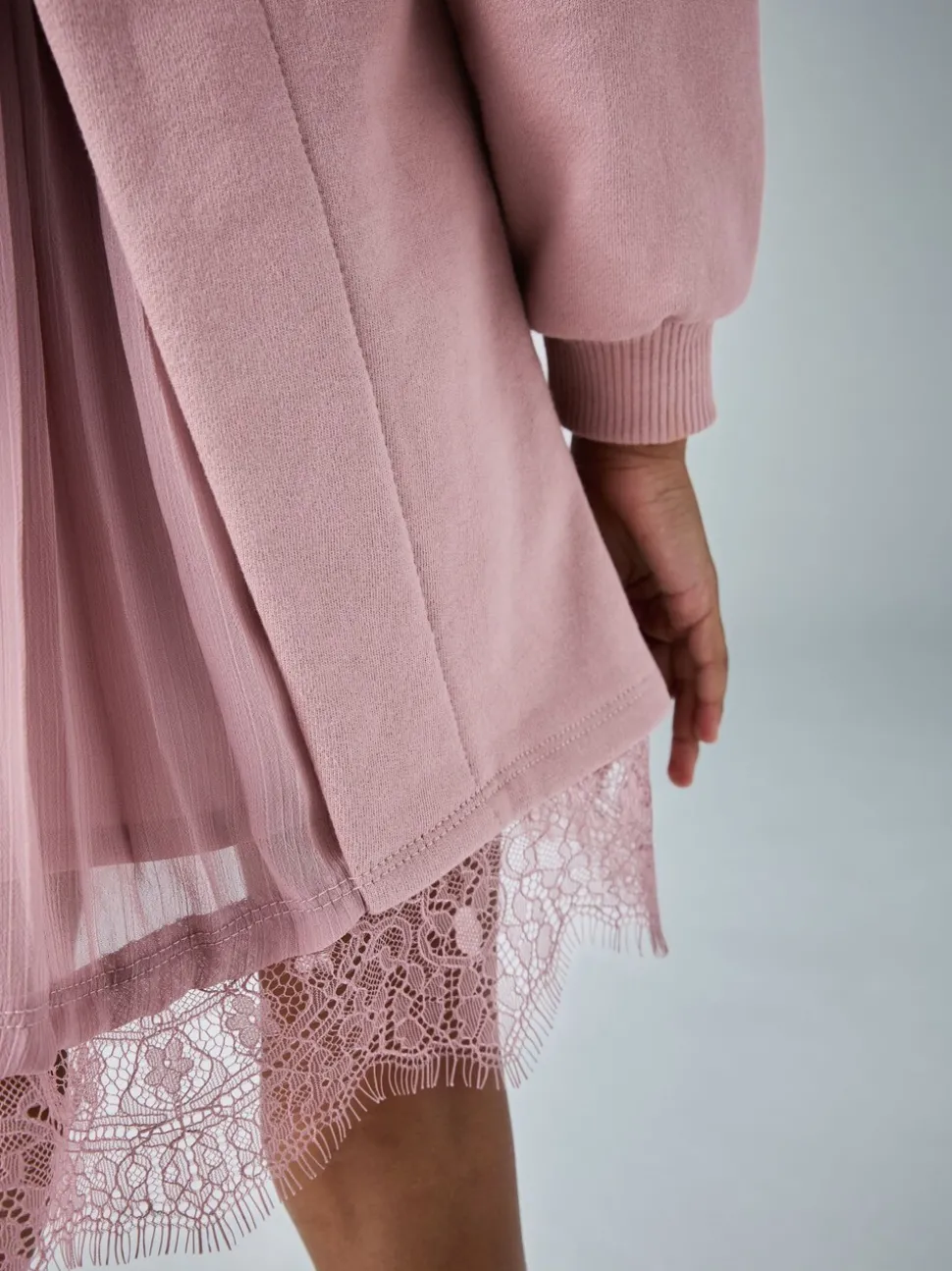 smALLSAINTS Pink Lee Lace Younger Girls Sweat Dress