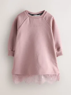 smALLSAINTS Pink Lee Lace Younger Girls Sweat Dress
