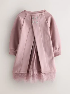 smALLSAINTS Pink Lee Lace Younger Girls Sweat Dress