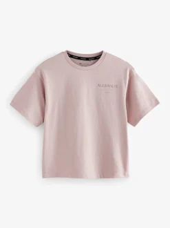smALLSAINTS Pink/Metallic Oversized Girls Underground Crew T-Shirt