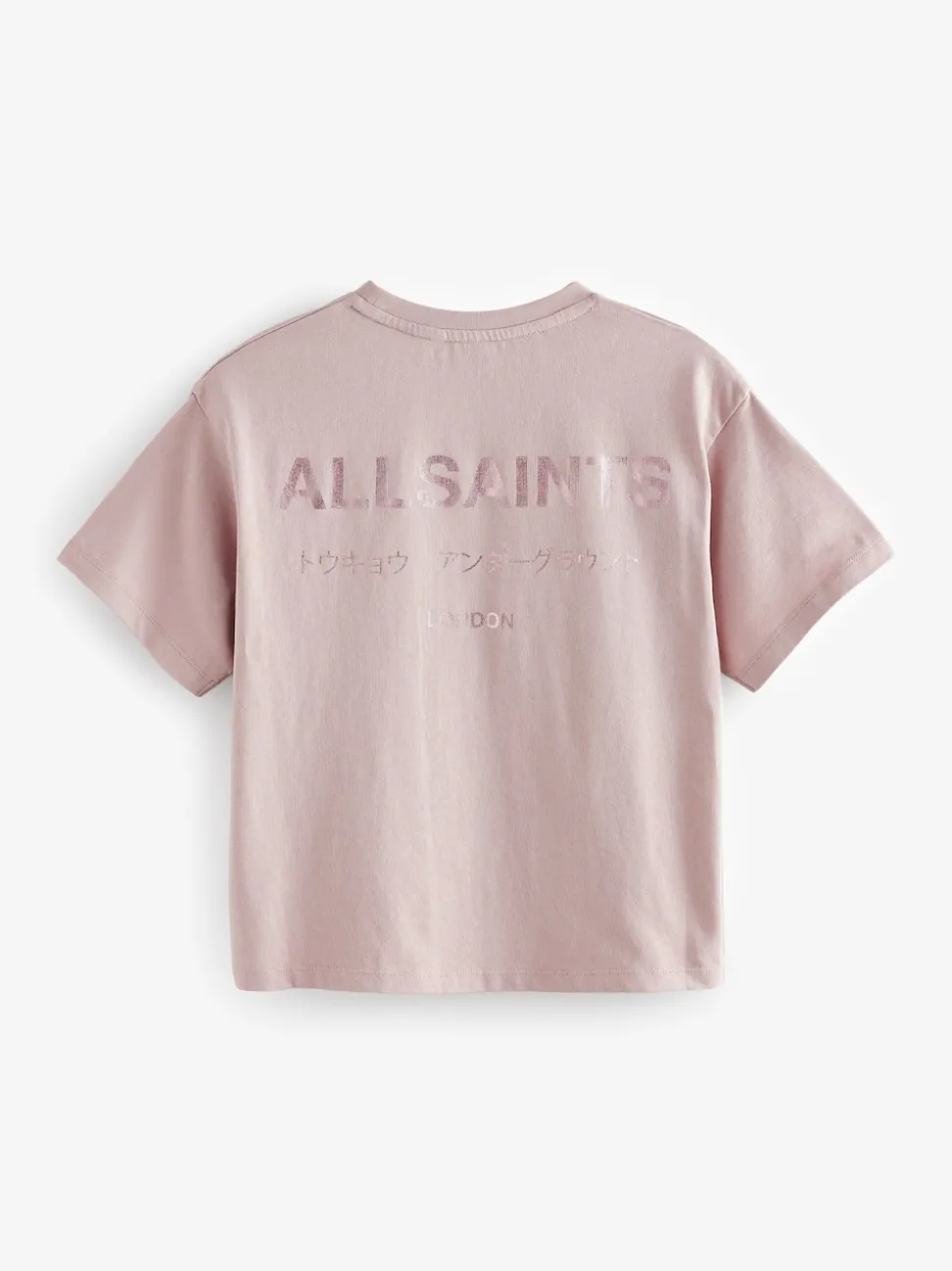 smALLSAINTS Pink/Metallic Oversized Girls Underground Crew T-Shirt