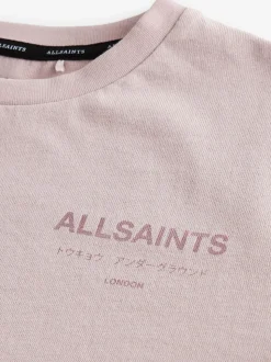 smALLSAINTS Pink/Metallic Oversized Girls Underground Crew T-Shirt