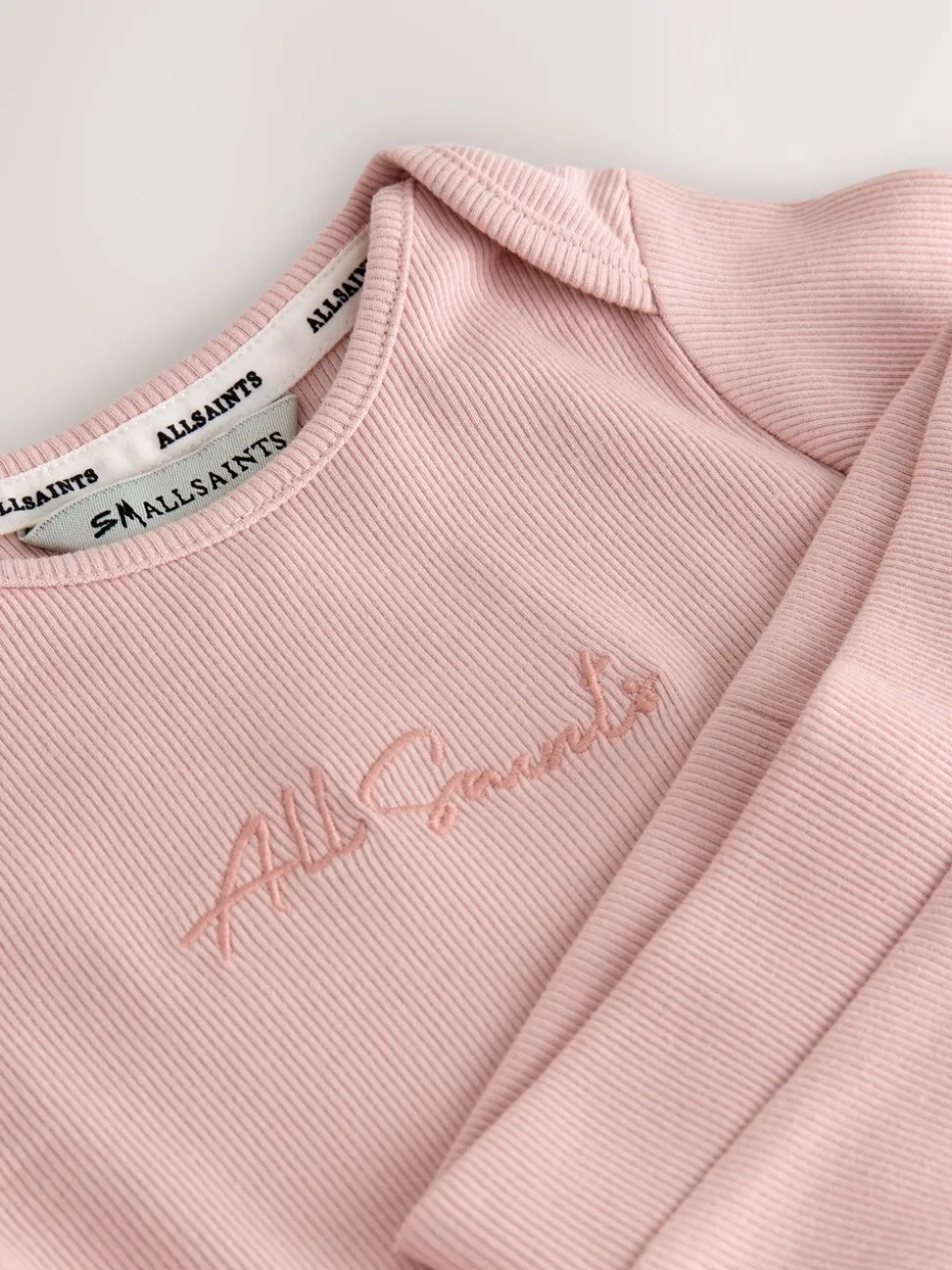 smALLSAINTS Pink Ribbed Bodysuit and Legging Baby Girls Set
