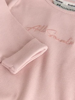 smALLSAINTS Pink Ribbed Bodysuit and Legging Baby Girls Set