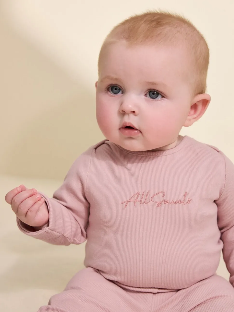smALLSAINTS Pink Ribbed Bodysuit and Legging Baby Girls Set