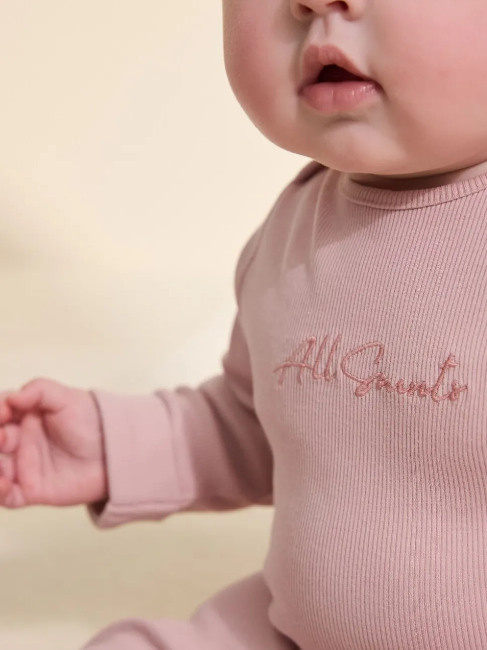 smALLSAINTS Pink Ribbed Bodysuit and Legging Baby Girls Set