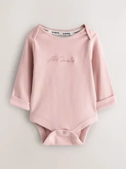 smALLSAINTS Pink Ribbed Bodysuit and Legging Baby Girls Set