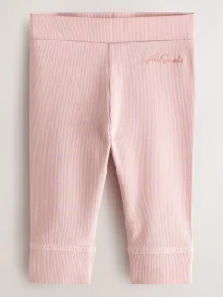 smALLSAINTS Pink Ribbed Bodysuit and Legging Baby Girls Set