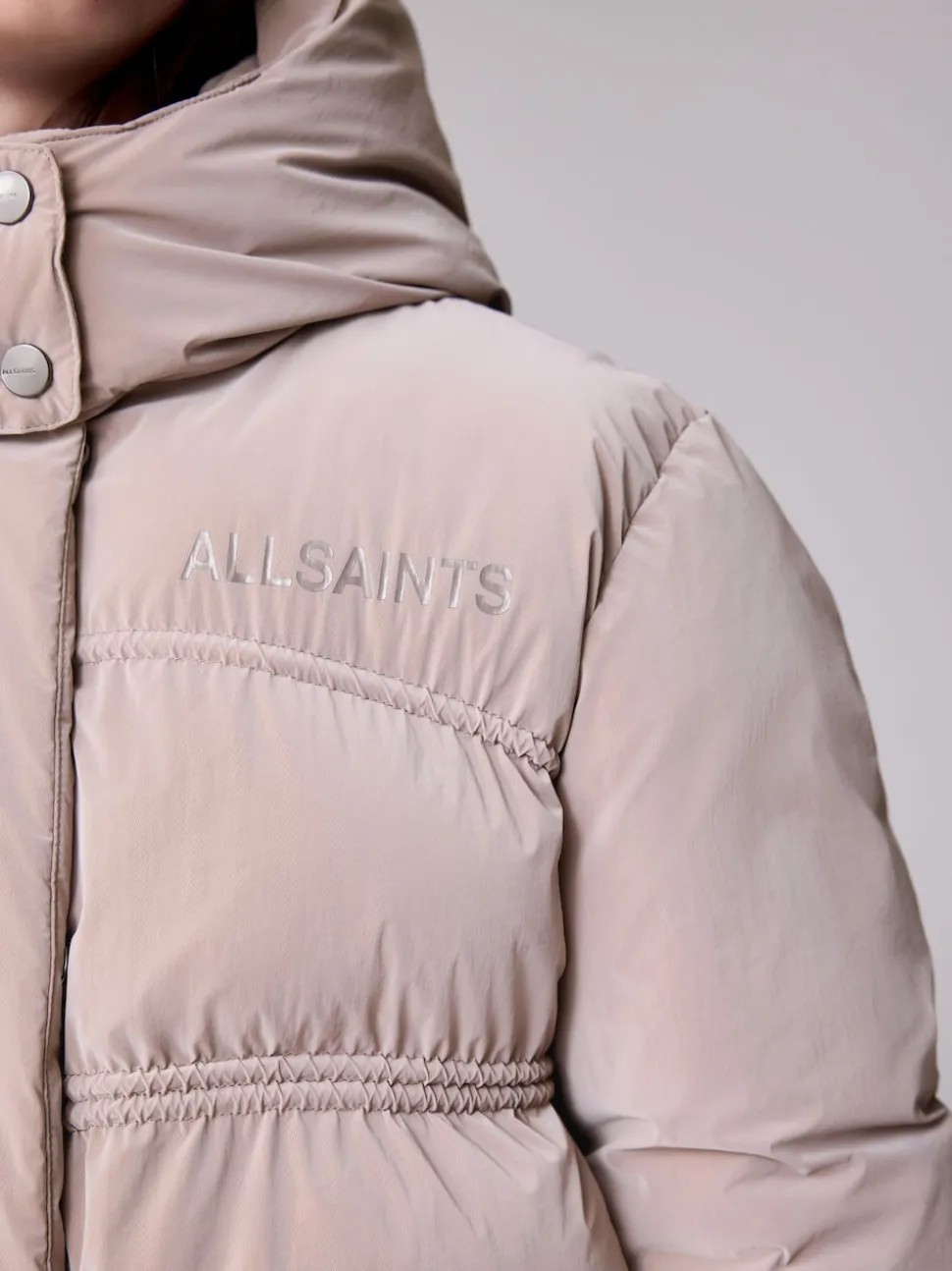 smALLSAINTS Pink Ruched Short Padded Coat