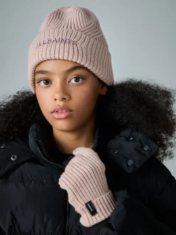 smALLSAINTS Pink Underground Logo Beanie and Gloves Set