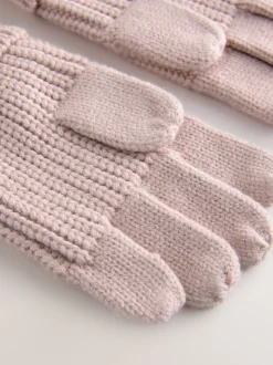 smALLSAINTS Pink Underground Logo Beanie and Gloves Set