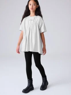 smALLSAINTS Silver/Black Ruched T-Shirt and Legging Set