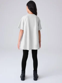 smALLSAINTS Silver/Black Ruched T-Shirt and Legging Set