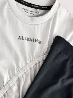 smALLSAINTS Silver/Black Ruched T-Shirt and Legging Set