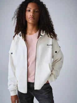 smALLSAINTS White Amphia Underground Zip Hoodie