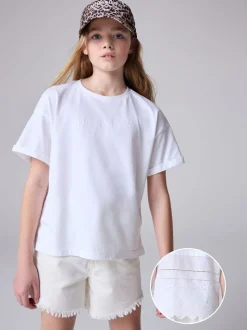 smALLSAINTS White Broderie Back T-Shirt