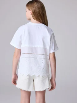 smALLSAINTS White Broderie Back T-Shirt