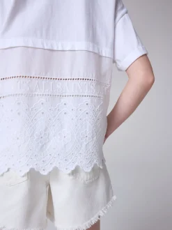 smALLSAINTS White Broderie Back T-Shirt